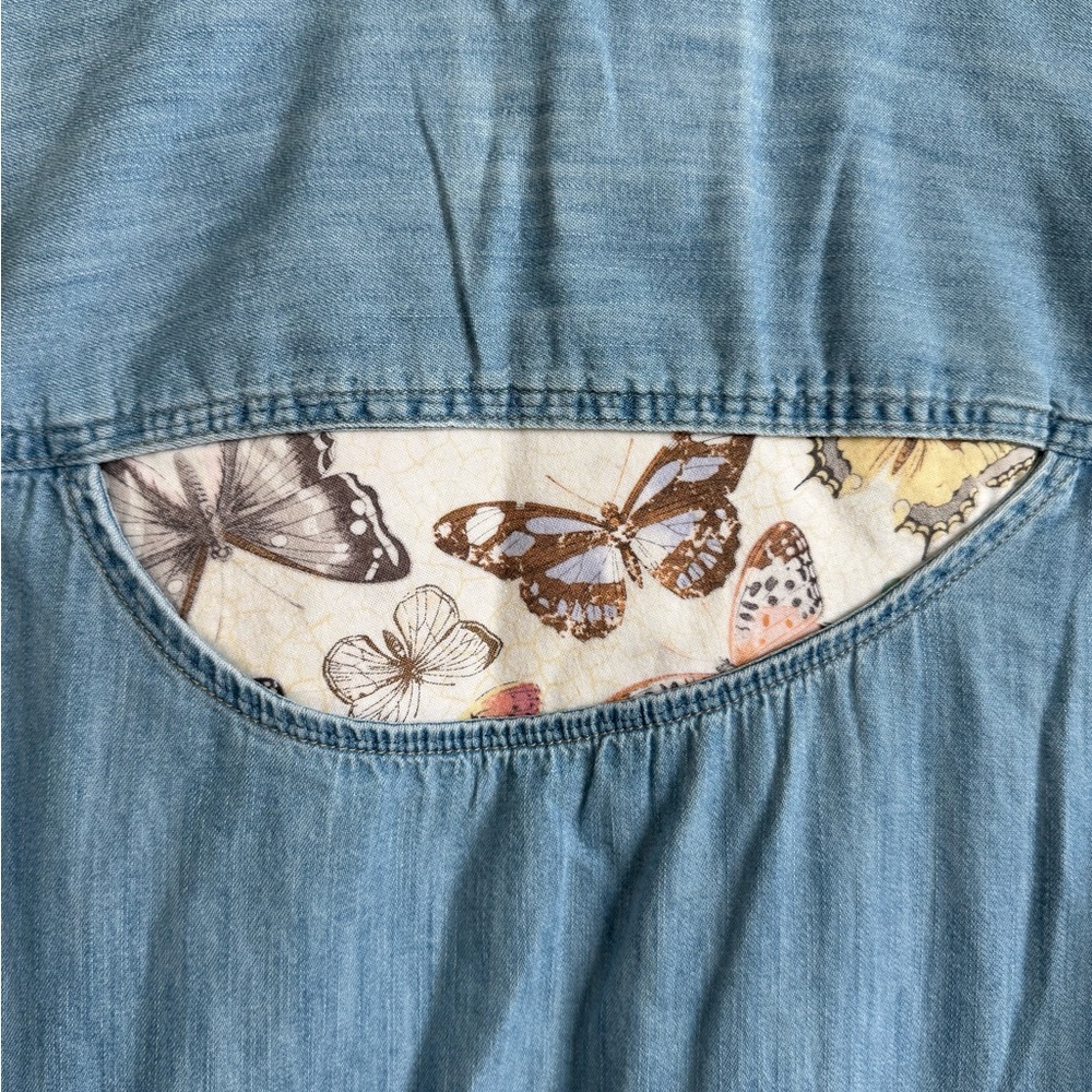 Denim Button Down Mini Dress - image 3